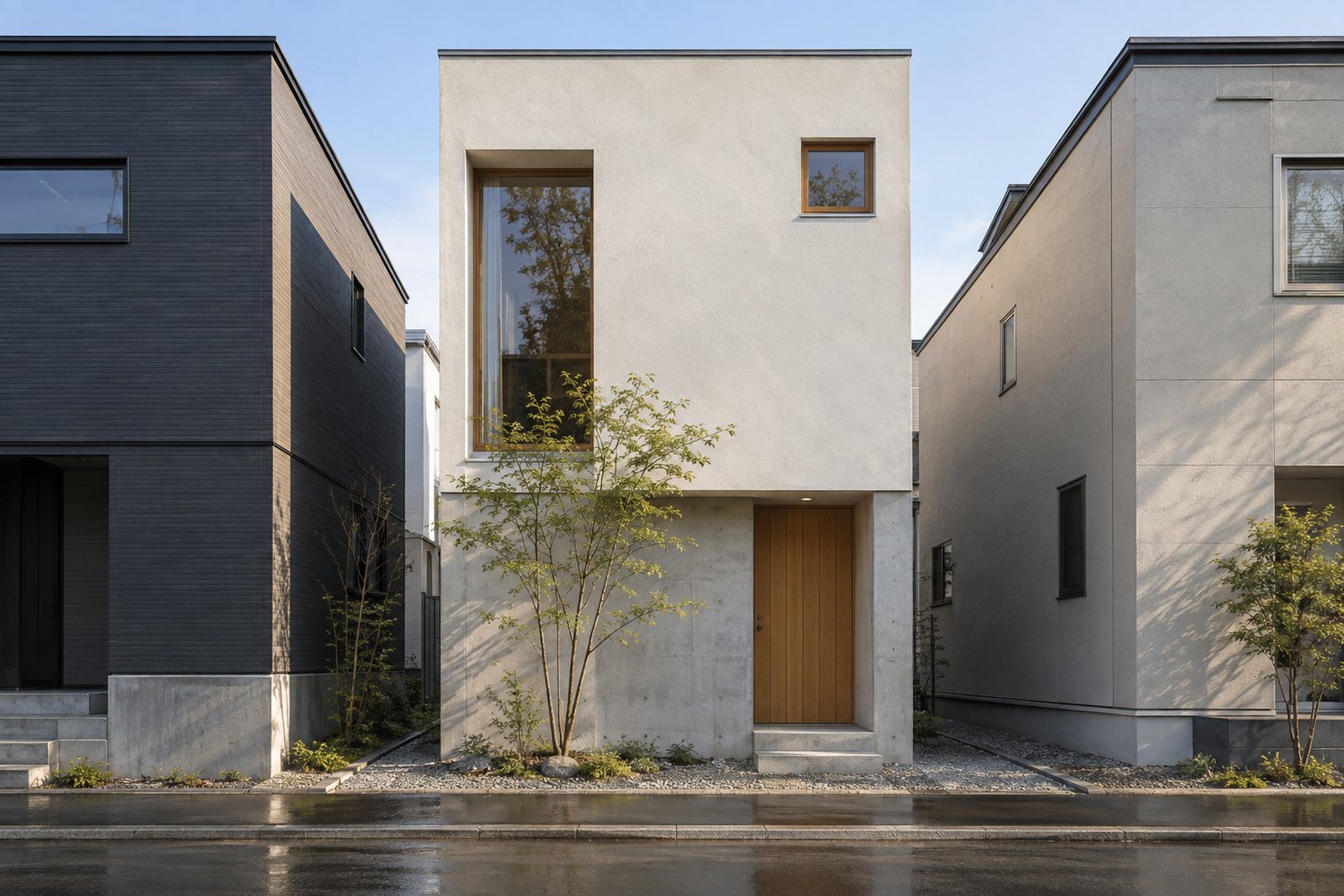 細い路地の家：小さな敷地に、空へ広がる余白を。